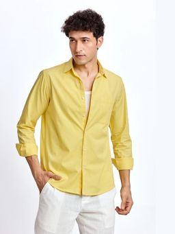 XKIND - Yellow Poplin Regular Fit Shirt