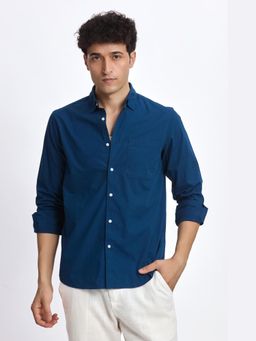 XKIND - Navy Poplin Regular Fit Shirt