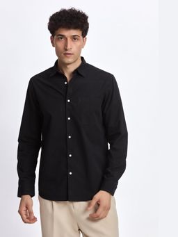 XKIND - Black Poplin Regular Fit Shirt