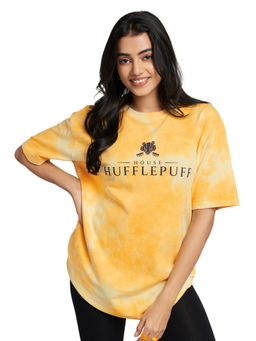 The Souled Store - Yellow Harry Potter House Hufflepuff Boyfriend T-Shirt for Women