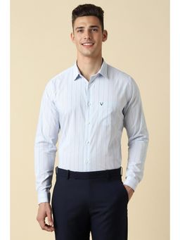 Allen Solly - Men Blue Slim Fit Stripes Full Sleeves Formal Shirt