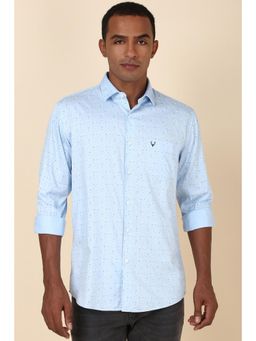 Allen Solly - Men Blue Slim Fit Print Full Sleeves Casual Shirt