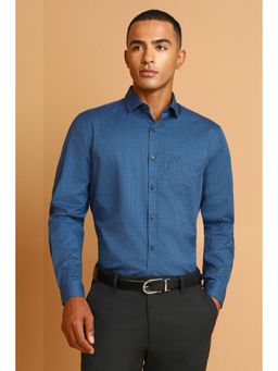 Allen Solly - Men Blue Slim Fit Print Full Sleeves Formal Shirt
