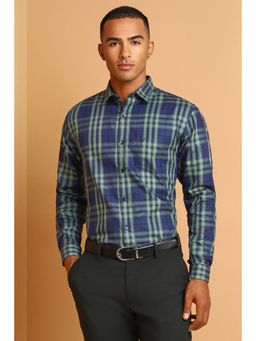 Allen Solly - Men Blue Slim Fit Checks Full Sleeves Formal Shirt