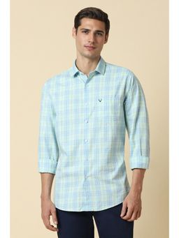 Allen Solly - Men Green Slim Fit Checks Full Sleeves Casual Shirt