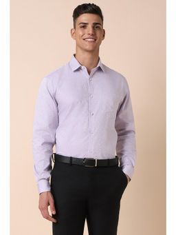 Allen Solly - Men Lilac Slim Fit Print Full Sleeves Formal Shirt