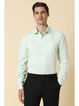 Allen Solly - Men Green Slim Fit Print Full Sleeves Formal Shirt