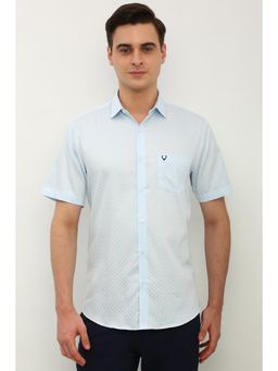 Allen Solly - Men Blue Slim Fit Print Half Sleeves Casual Shirt