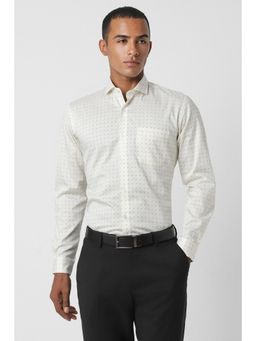Peter England - Men Cream Regular Fit Formal Shirt