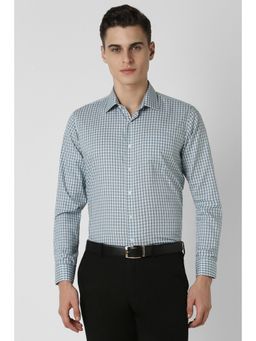 Van Heusen - Men Green Slim Fit Checks Full Sleeves Formal Shirt