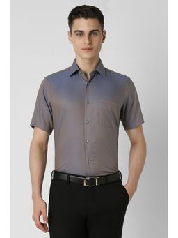 Van Heusen - Men Brown Regular Fit Print Half Sleeves Wedding Shirt