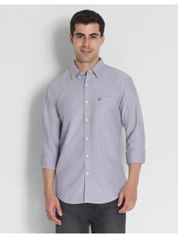 American Eagle - Men Grey Slim Fit Solid Oxford Button Up Shirt