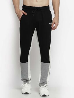 Club York - Men Black Colourblocked Regular Fit Joggers