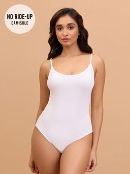 Nykd by Nykaa - No Ride-Up Luxe Modal Layering Camisole with Bodysuit NYC008-White