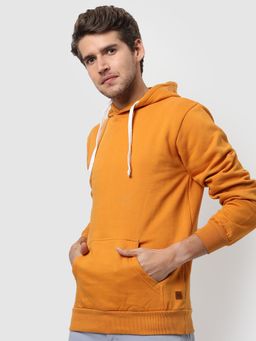 Campus Sutra - CAHOOT Men Solid Hooded Sweatshirt With Insert Pocket