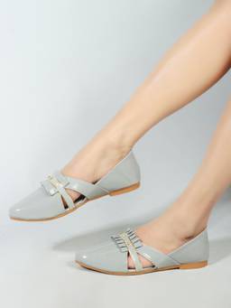 DENILL - Grey Patent Leather Ballerina