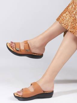 DENILL - Tan Synthetic Leather Flats