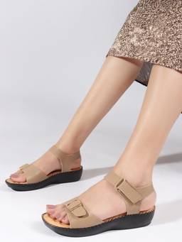DENILL - Beige Synthetic Leather Flats