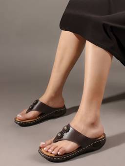 DENILL - Brown Synthetic Leather Flats