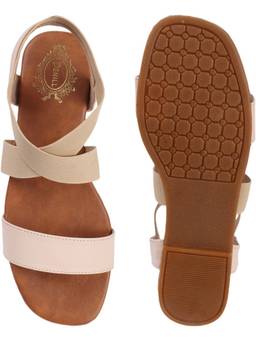 DENILL - Cream Synthetic Leather Flats