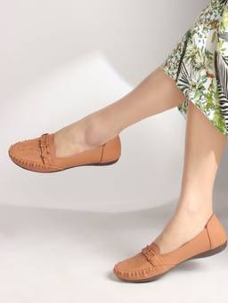 DENILL - Beige Synthetic Leather Ballerina