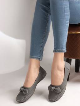 DENILL - Grey Synthetic Leather Ballerina
