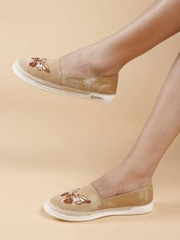 DENILL - Beige Synthetic Leather Ballerina