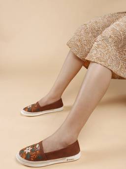 DENILL - Brown Synthetic Leather Ballerina