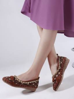 DENILL - Brown Fabric Ballerina