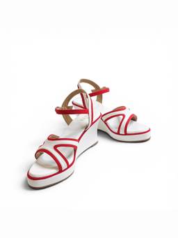 THE ALTER - White Eva Colour Block Wedges Heels
