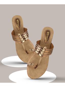 DENILL - Copper Synthetic Leather Kolhapuris