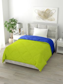 The Home Story - Reversible Single Bed Comforter- 60 x 90 Inches- 200Gsm- Green & Blue