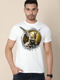 Free Authority - Young Men Black Adam Printed White T-Shirt