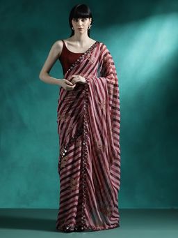 Lush Glam - Designer Fancy Saree with Unstitched Blouse