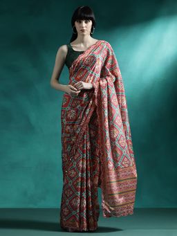 Lush Glam - Designer Fancy Saree with Unstitched Blouse