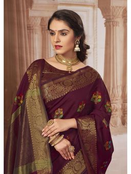 Mahalasa - Woven Chanderi Cotton Saree with Unstitched Blouse