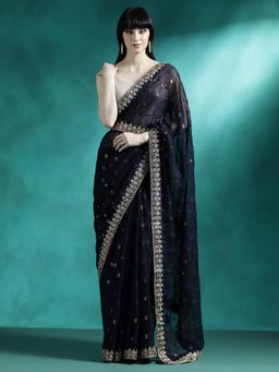 Lush Glam - Designer Fancy Saree with Unstitched Blouse