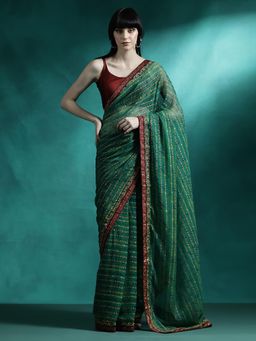 Lush Glam - Designer Fancy Saree with Unstitched Blouse