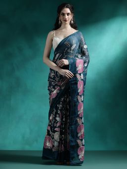 Lush Glam - Designer Fancy Saree with Unstitched Blouse