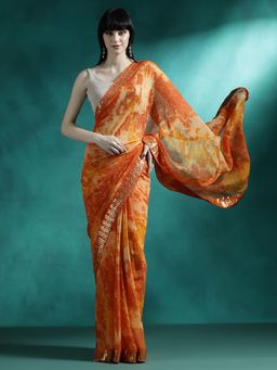 Lush Glam - Designer Fancy Saree with Unstitched Blouse