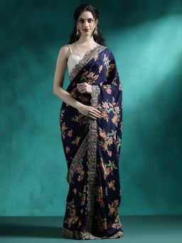 Lush Glam - Designer Fancy Saree with Unstitched Blouse