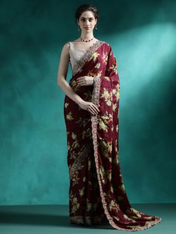 Lush Glam - Designer Fancy Saree with Unstitched Blouse