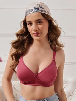 Clovia - Lightly Padded Non-Wired Full Cup Multiway T-Shirt Bra In Blush Pink - Cotton Rich