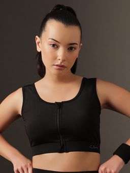 Clovia - Black Poly/Spandex Solid Bra