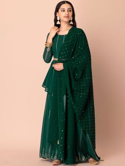 Indya - Green Teekli Georgette Dupatta