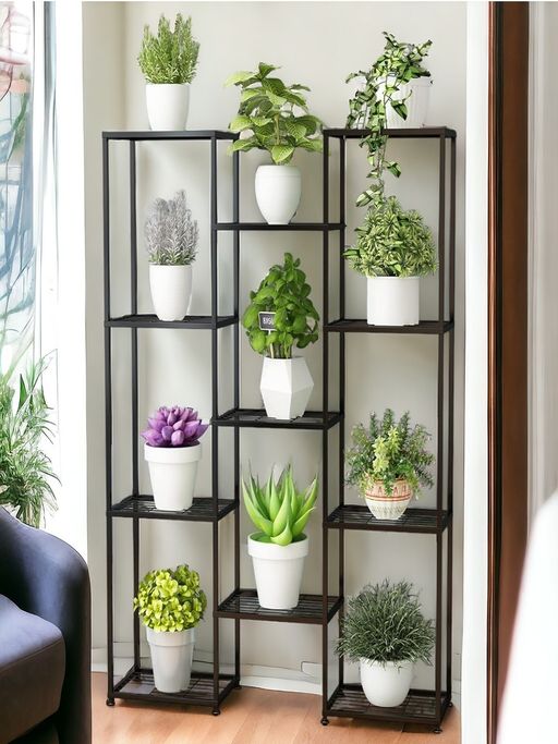 Ecofynd Plantica Metal Plant Stand for Indoor and Outdoor