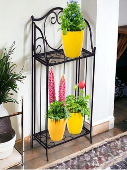 Ecofynd - 2-Tier Metal Tiny Plant Stand Shelf