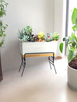 Ecofynd - Rectangular Metal Plant Stand for Indoor & Outdoor Pot
