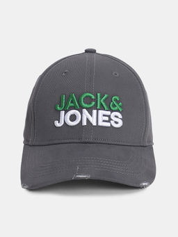 Jack & Jones - Grey Logo Print Baseball Cap