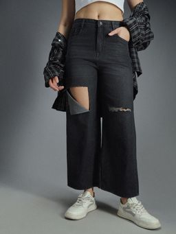 High Star - Women 90's Baggy Stretchable Distress Cotton Jeans